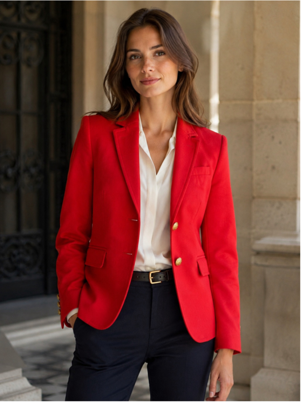 J.Crew Schoolboy Blazer Women 2T Wool Gold Button Academia Preppy Collegiate Red
